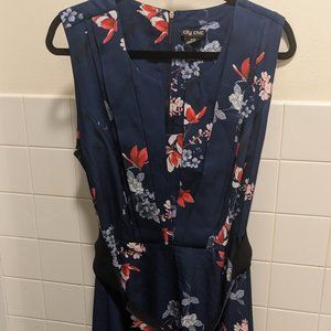 Navy floral City Chic structured dress
